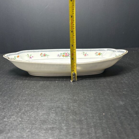 Vintage Hand Painted Nippon Porcelain Oblong Celery Dish  11 1/2 inches long - Picture 5 of 7